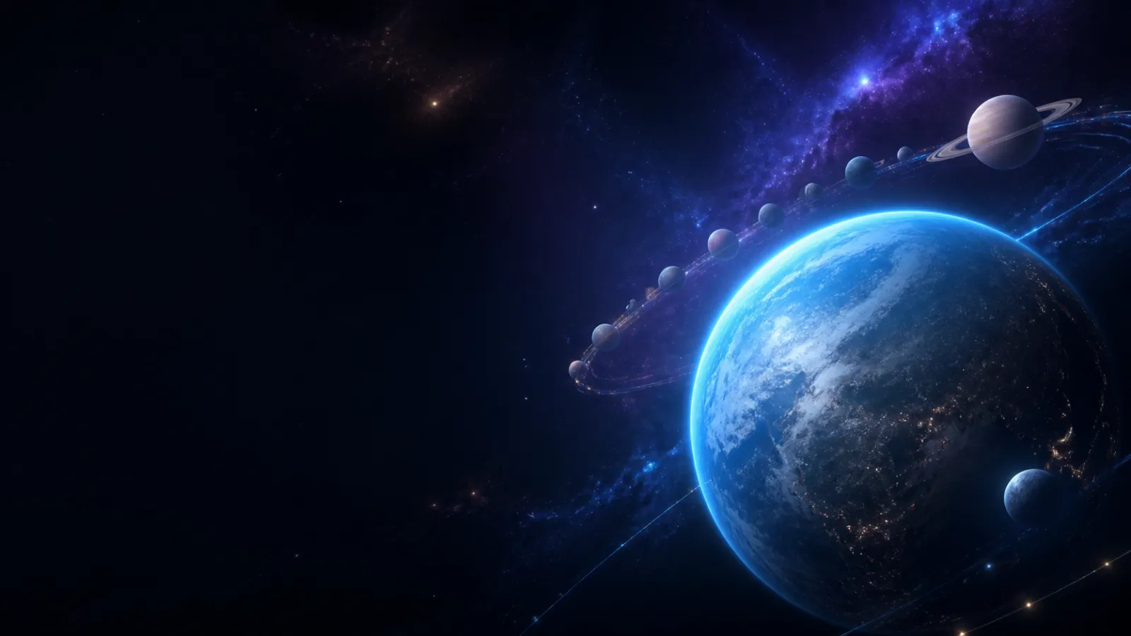Earth and planets crossing a luminous Planet Clicker Solar System
